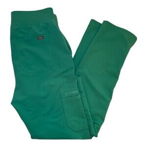 FIGS High Waisted Yola Skinny Scrub Pants -  SURGICAL GREEN - RARE - MED TALL